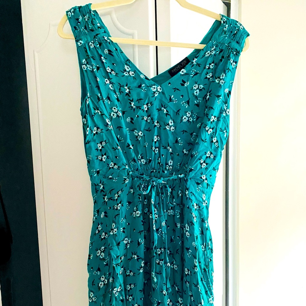 Emerald Green Rachel Zoe Floral Dress (w/ pockets)